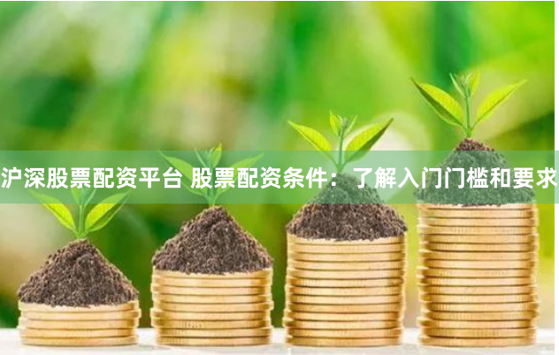 沪深股票配资平台 股票配资条件：了解入门门槛和要求