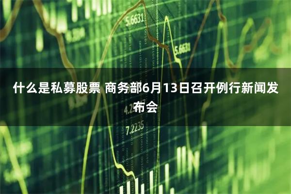 什么是私募股票 商务部6月13日召开例行新闻发布会